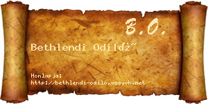 Bethlendi Odiló névjegykártya
